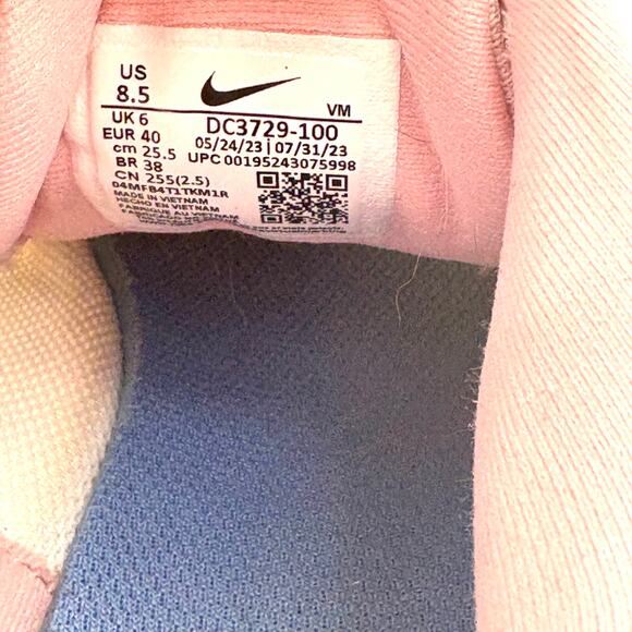 Nike Revolution 5 Sneakers 8.5 Womens White Pink Blue Running Shoes - Picture 3 of 5